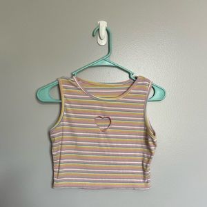 Heart Cutout Cropped Tank